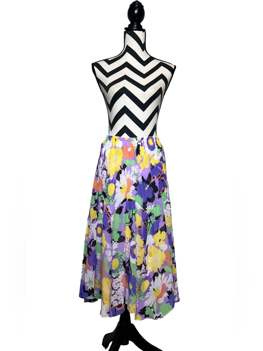 Bob Mackie Fairycore Wearable Art Floral Asymmetrical Skirt Sz M